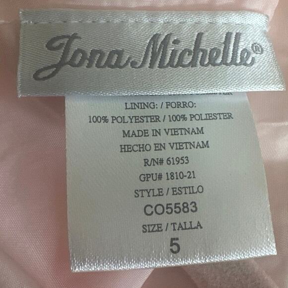 Jona Michelle GIRLS Lace Dress 5 Bow Tulle Glitter Party PINK GLITTER 5 - Picture 7 of 12